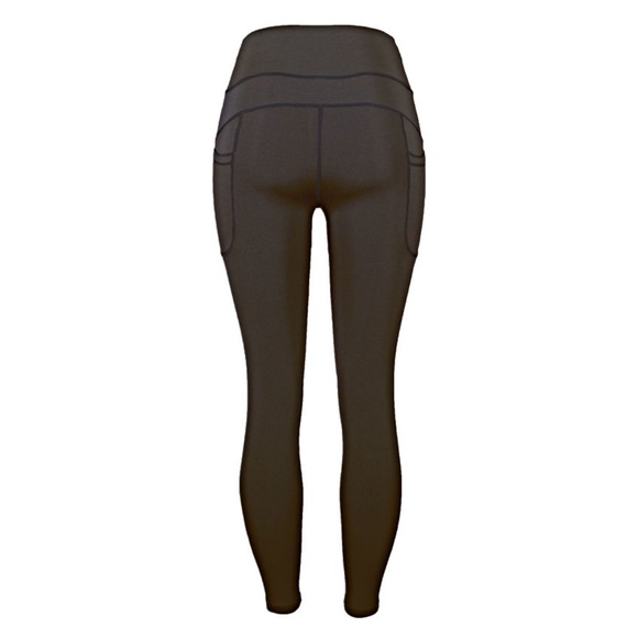 Full Length (with Pockets!) Mesh Panel Black Leggings - Picture 4 of 6